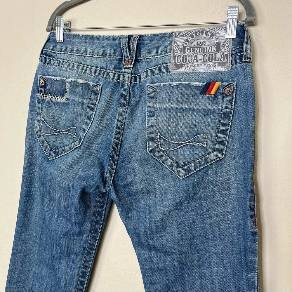 Coca Cola Vintage Straight Leg Raw Hem Jeans RARE Made in Brazil